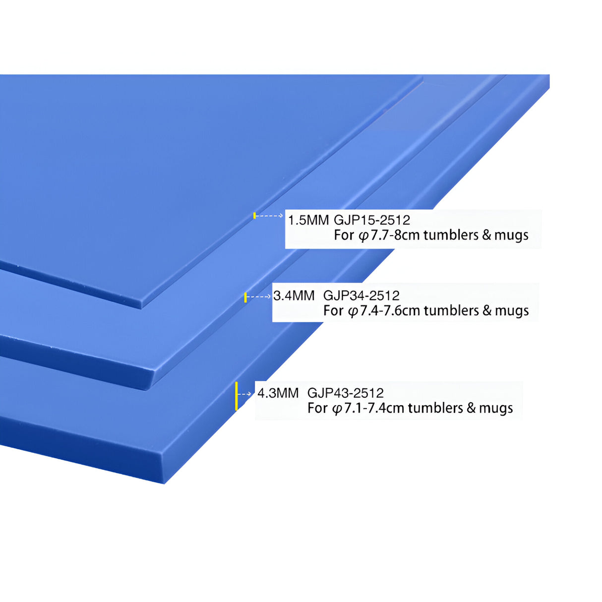 Craft Express 3 Pack Assorted Blue Silicon Wraps for Automatic Mug Press